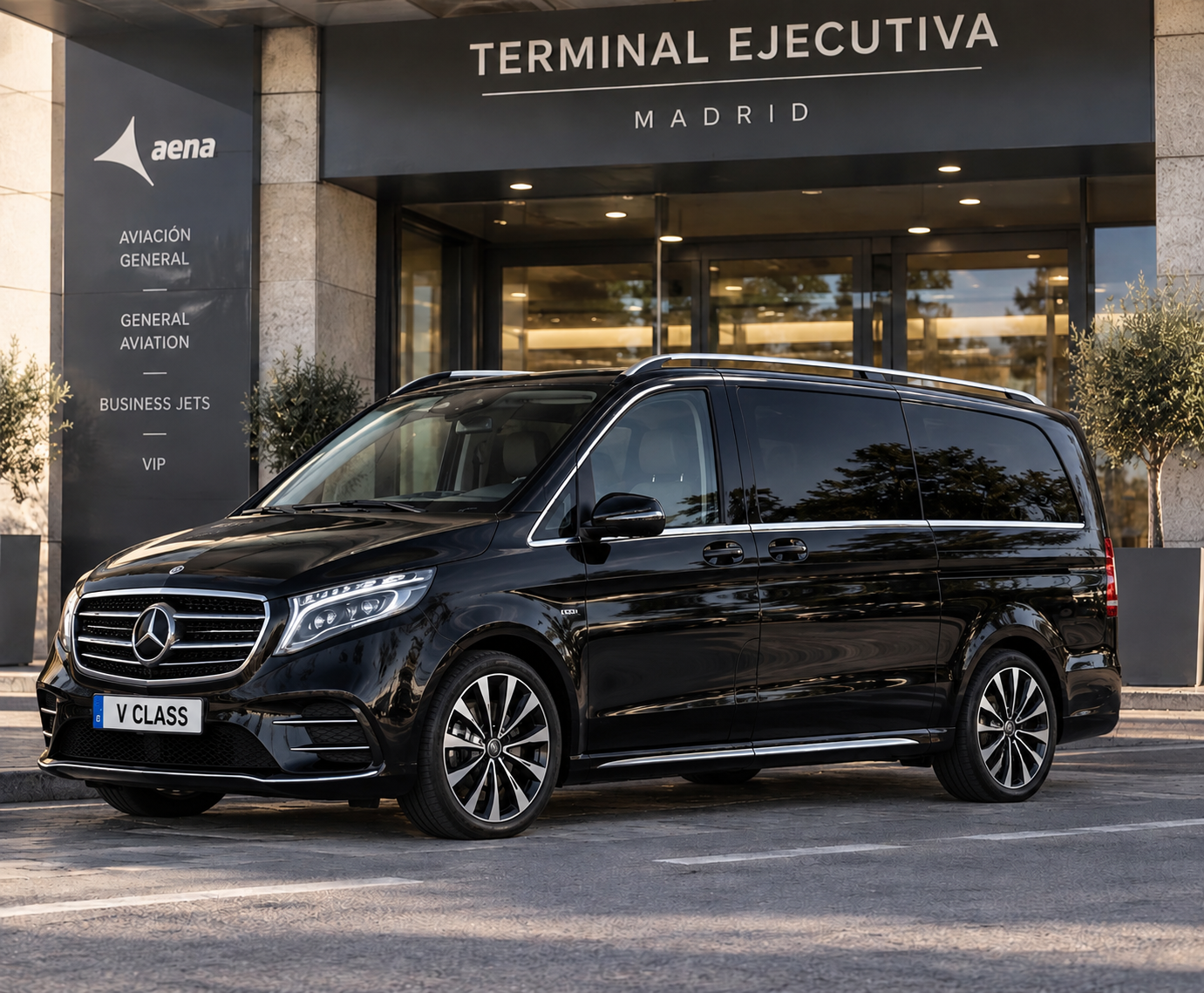 Mercedes-Benz Clase V negra para transfer privado de grupos en Guadalajara y Madrid